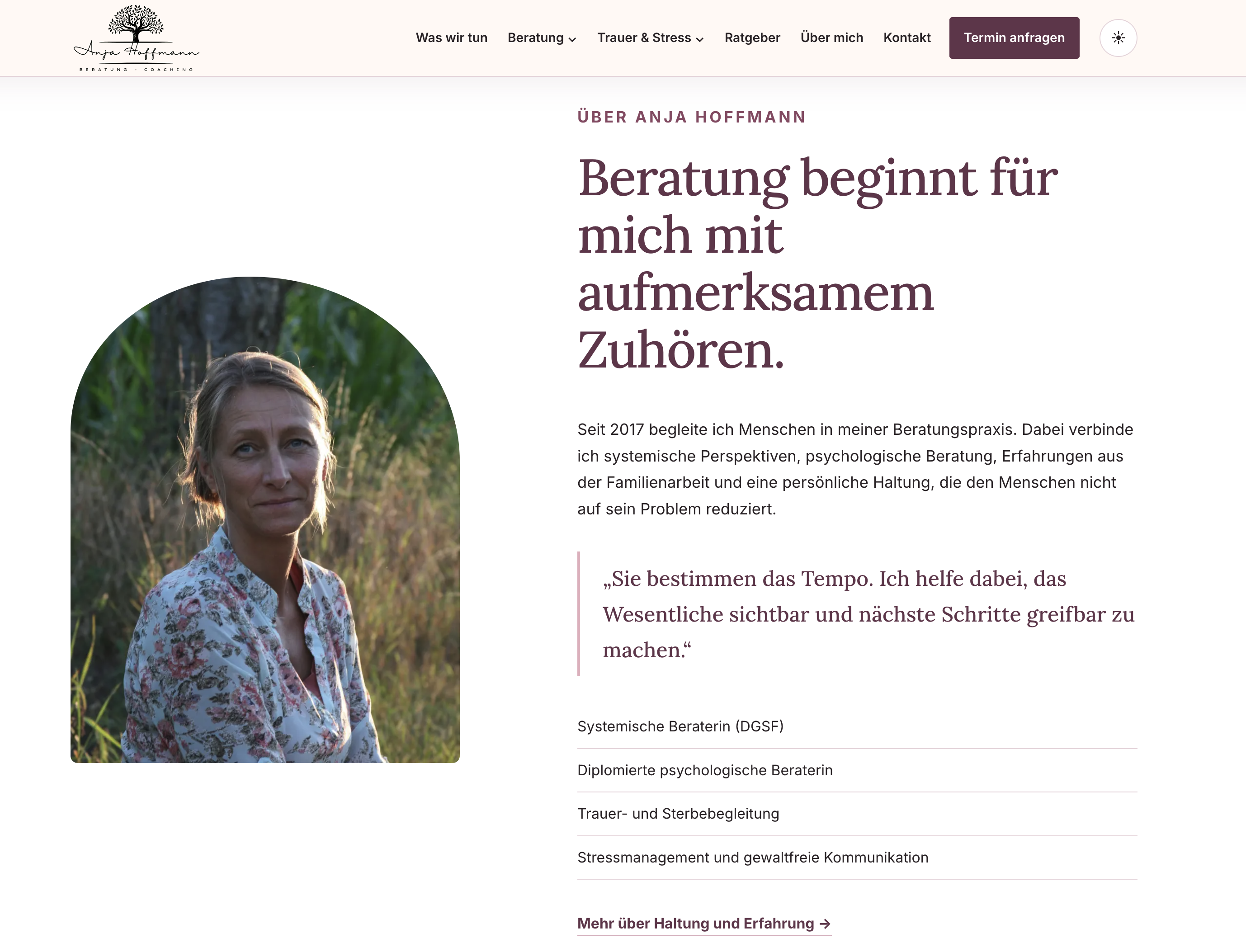 Projektansicht 2 von Website-Relaunch für die Beratungspraxis Hoffmann