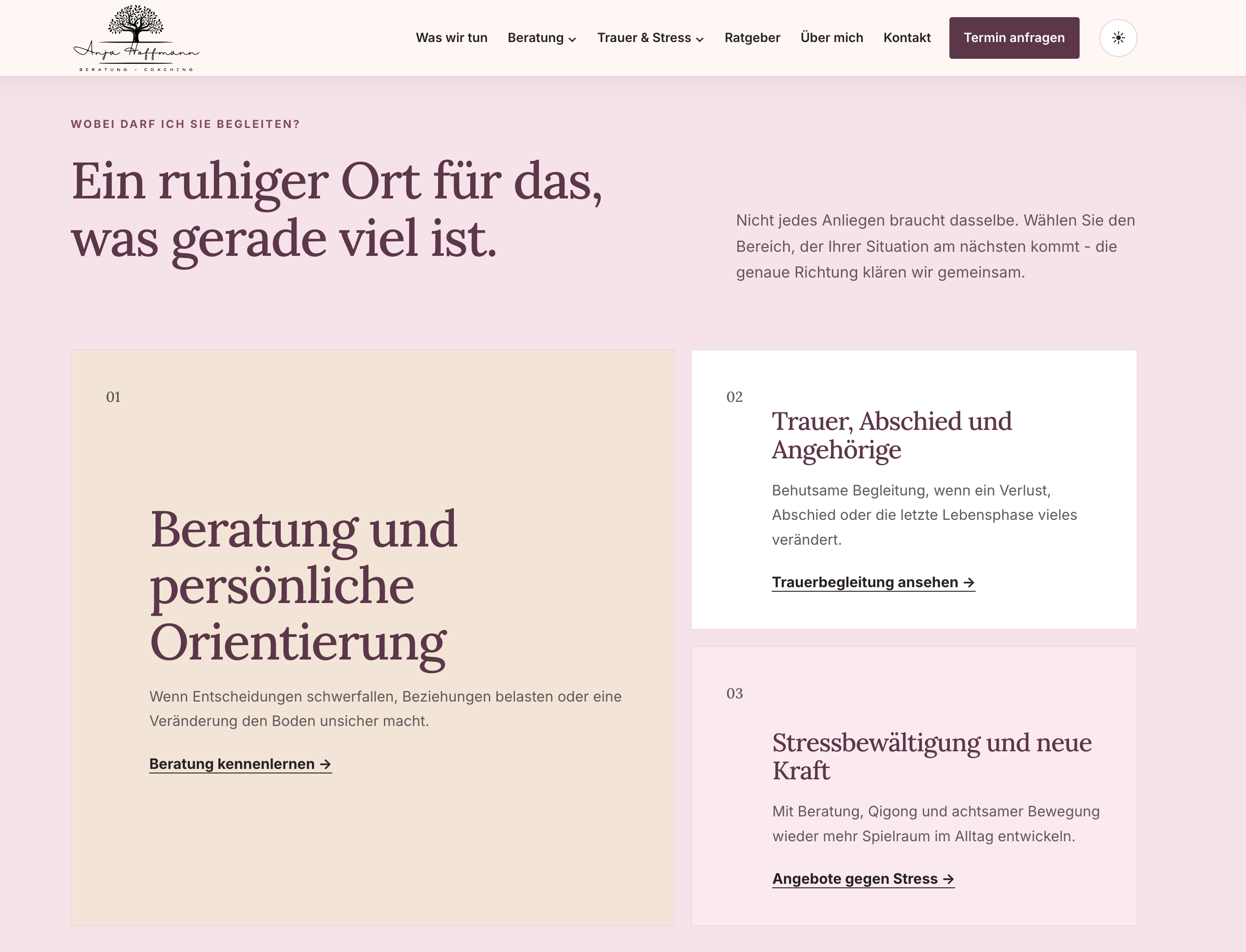 Projektansicht 1 von Website-Relaunch für die Beratungspraxis Hoffmann